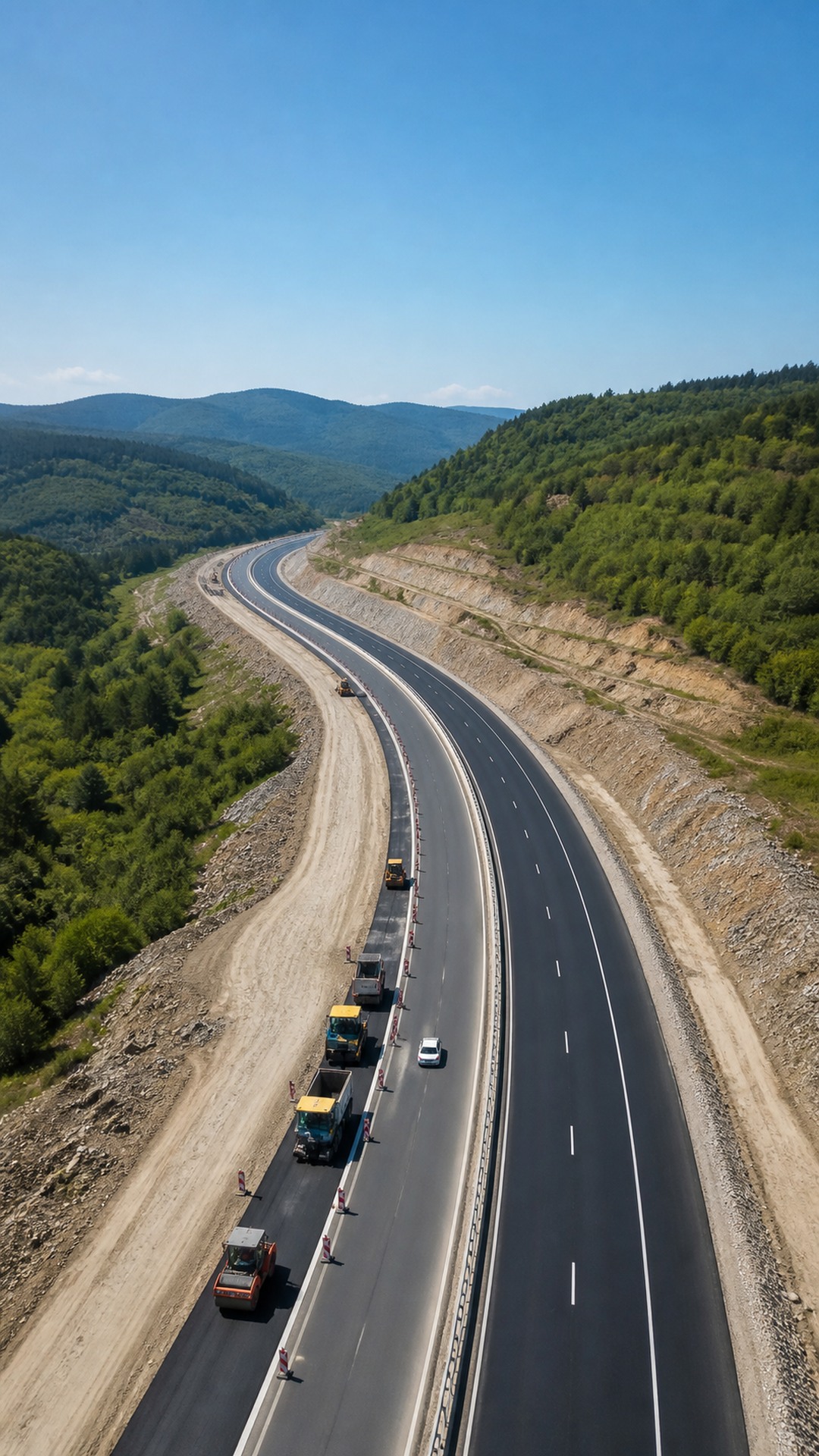 Карта без текст на АМ Хемус в Западна България